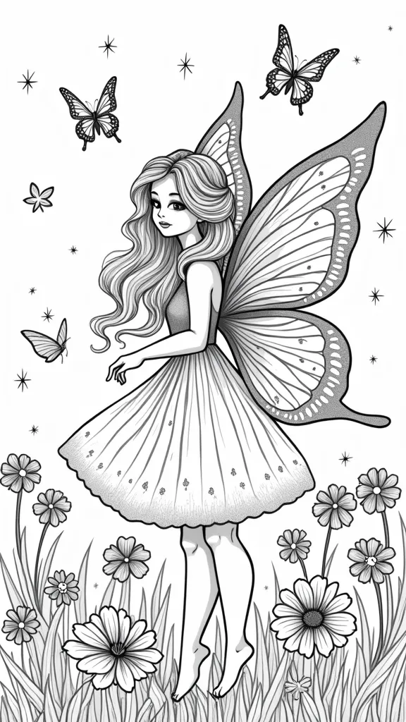 coloriages de fées papillon